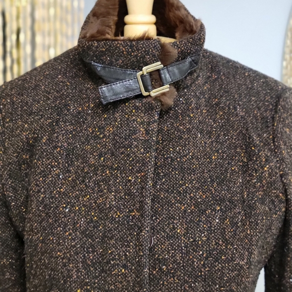 Via Spiga Wool 3/4 length coat in Brown, size 4 - Picture 2 of 5